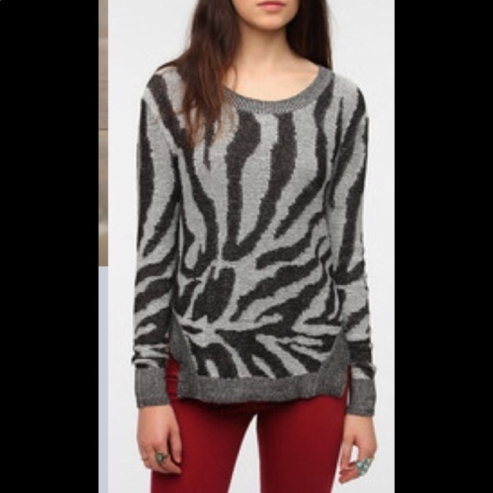 Urban Outfitters UO Silence + Noise Zebra Print Sweater